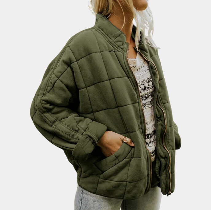 🧥 Giacca Trapuntata Oversize Donna – Calda, Casual e alla Moda